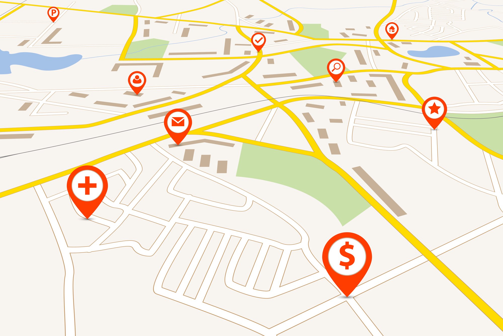 Map,With,Red,Pin,Pointers
